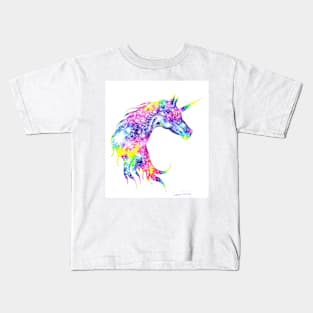 Colorful unicorn head drawing Kids T-Shirt